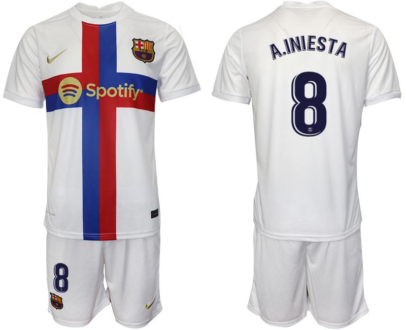 Men 2022-2023 Club Barcelona white away #8 Soccer Jerseys->barcelona jersey->Soccer Club Jersey
